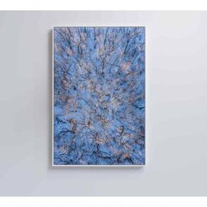Quadro árvores Secas Neve 60x90 Cm Vidro Impresso