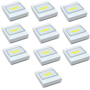 Kit 10 Luminárias Portáteis Interruptor Luz De Led