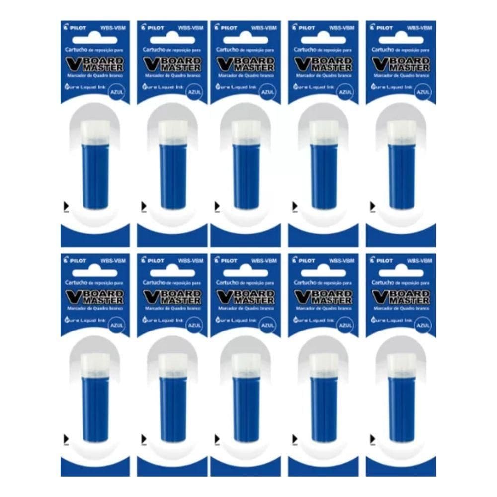Kit 10 Pilot Refis V-board Master Azul