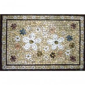Mandala Mosaico Floral Festoni In Fiori Bianchi I Tamanho 100x150cm