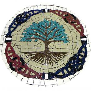 Mosaico árvore Da Vida E Do Conhecimento Celta I Cerâmica Tamanho 80cm