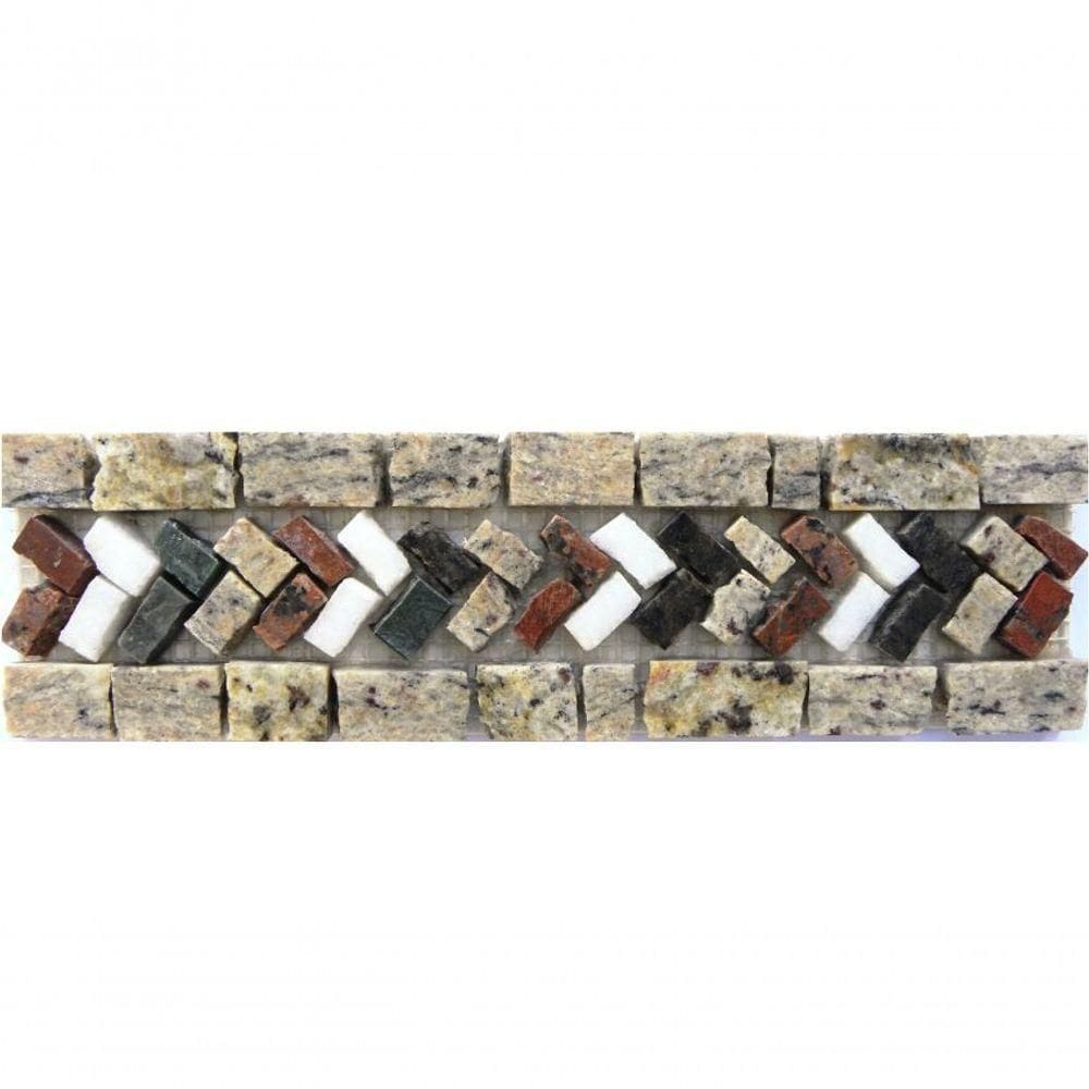 Faixa Em Mosaico Spina Di Pesce Colore - 8x30cm