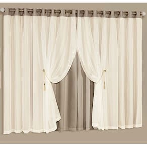 Cortina Lux Tecido Blackout e Voal 4,00M X 2,70M Chocolate