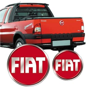 Emblema Tampa Traseira Fiat Strada 2005 Adesivo Vermelho Cor Vermelho