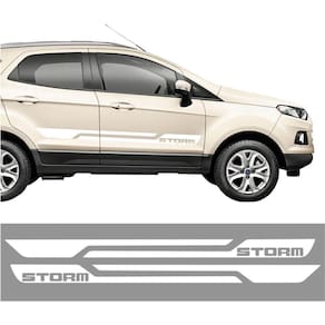 Kit Adesivo Faixa Lateral E Capô Storm Ford Ecosport Cor Branco