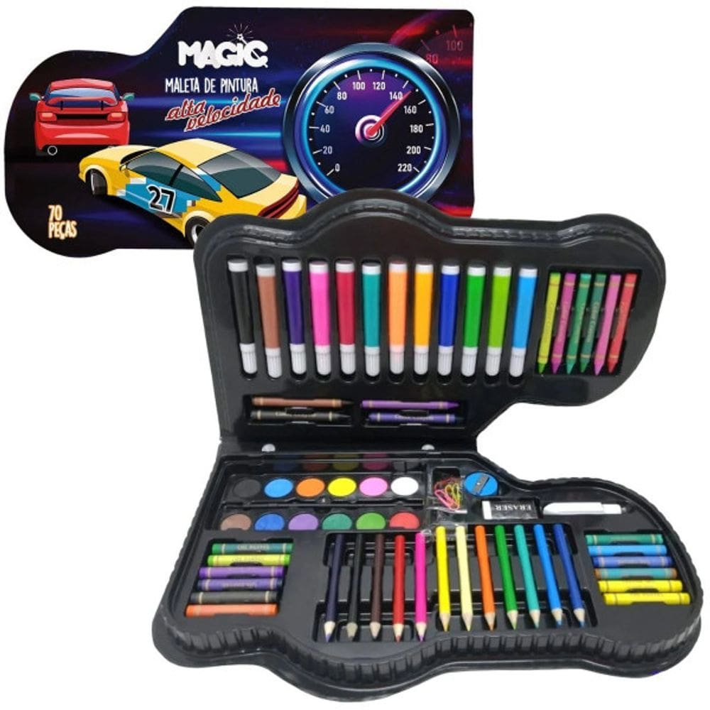 Maleta de Pintura Alta Velocidade - 70 Peças - Carros