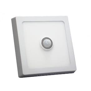 Painel Led Sobrepor 24w Quadrada Branco Quente 3000k Com Sensor De Presença