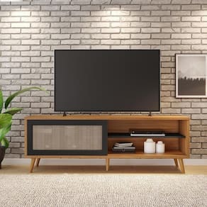 Rack Para Sala Tv Até 60" Nt1175 Freijó Preto