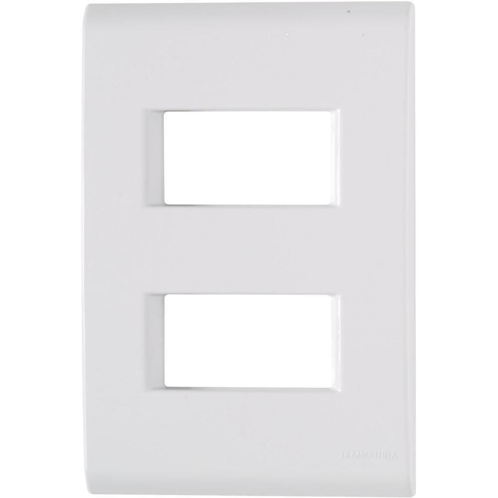 Kit 6 Placa 2 Postos Afastados 4x2 Tramontina Liz Branca