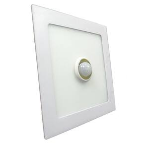 Painel Led Embutir 6w Quadrada Branco Fria 6000k Com Sensor De Presença Noite