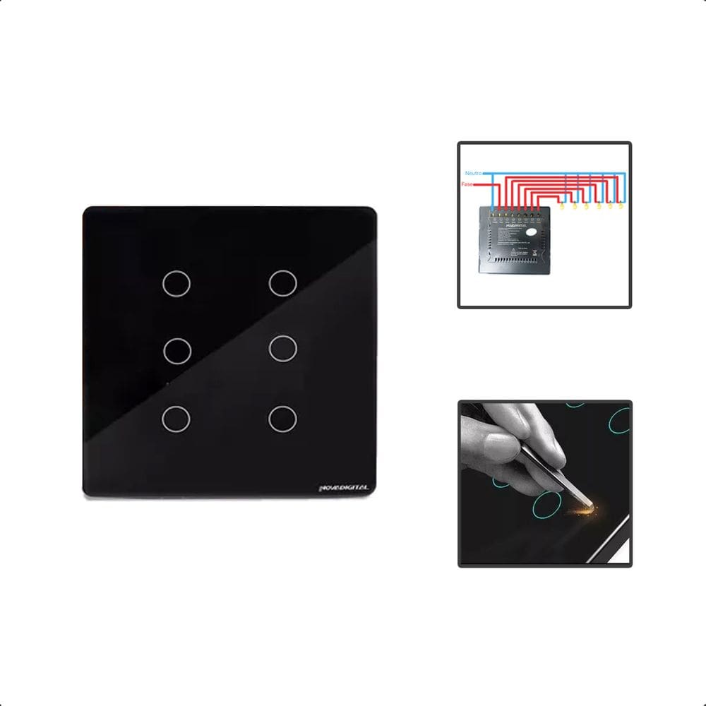 Interruptor Zigbee 6 Botões Inteligente 4x4 Touch