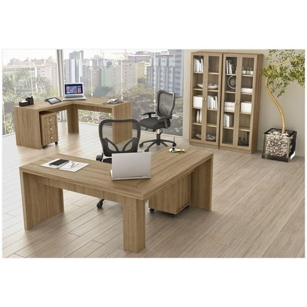 Ambiente Para Home Office 06 Peças Amendoa