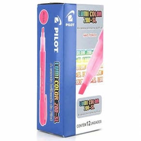 Caixa Caneta Marca Texto Lumi Color 200sl - 12 Unidades - Pilot Rosa