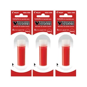 Kit 3 Refis Pilot V-board Master Vermelho