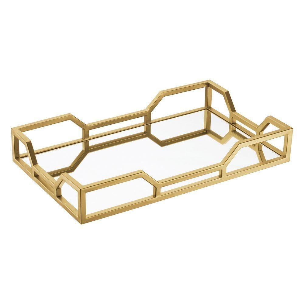 Bandeja Hara Elizabeth Espelhada 63x37,5x8cm Cor:dourado