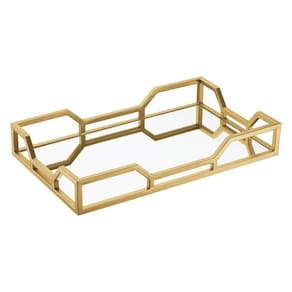 Bandeja Hara Elizabeth Espelhada 63x37,5x8cm Cor:dourado