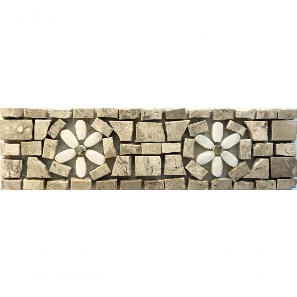 Faixa Em Mosaico Fiori Di Campo - 10x30cm