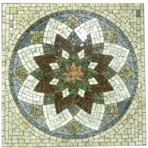 Mandala Indiana Piso Mosaico Estrela Do Oriente Tamanho 90cm