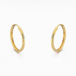 Brinco Argola Feminina Básica Lisa Banhado A Ouro 18k 2cm