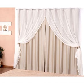 Cortina Para Sala Ou Quarto Blackout Com Voil 2,00 Avelã