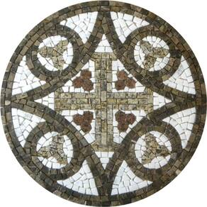 Mosaico Religioso Bizantino Cruz Bizantina Tamanho 130cm