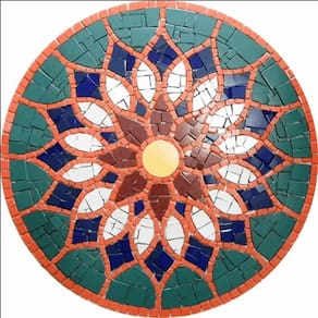 Mandala Indiana Piso Mosaico Vitral árabe Cerâmico Tamanho 180cm