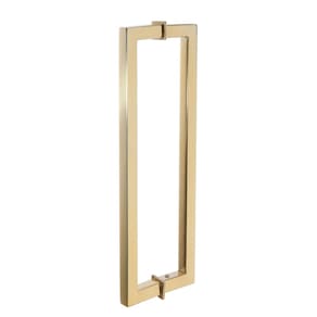 Puxador Duplo para Box Banheiro de 30cm em Aço Inox Dourado Brilhante Linha Larissa Stainless
