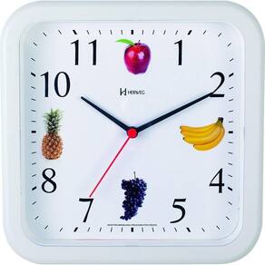 Relógio Parede 23cm Quadrado Herweg 660049 Branco