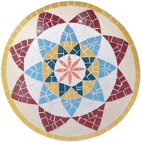 Mandala Indiana I Piso Mosaico Ceramico Tamanho 150cm