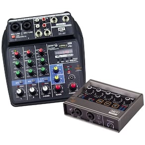Kit Mesa de Som Microfone e Interface de Áudio Profissional