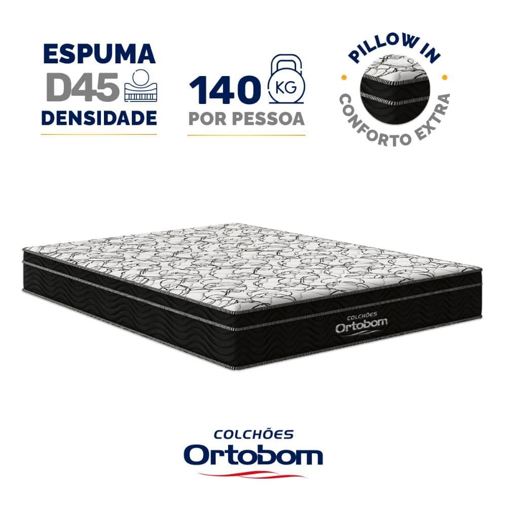 Colchão de Espuma D45 Ortobom Airtech Ortopillow 150 Queen 158cm