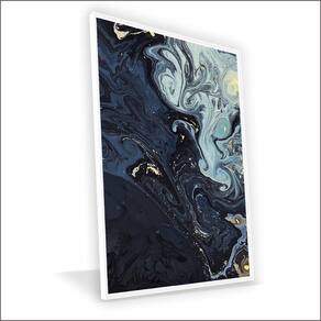 Quadro Marmorizado Chique Canvas Sem Vidro Tamanho-moldura 20x20 Baixa Cor Branca
