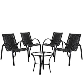4 Cadeiras Em Mesa De Centro Garden Em Preta