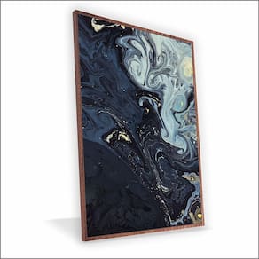 Quadro Marmorizado Chique Canvas Sem Vidro Tamanho-moldura 40x30 Filete Cor Madeira