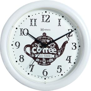 Relógio Parede Pequeno Herweg Cozinha Café 660061 Branco