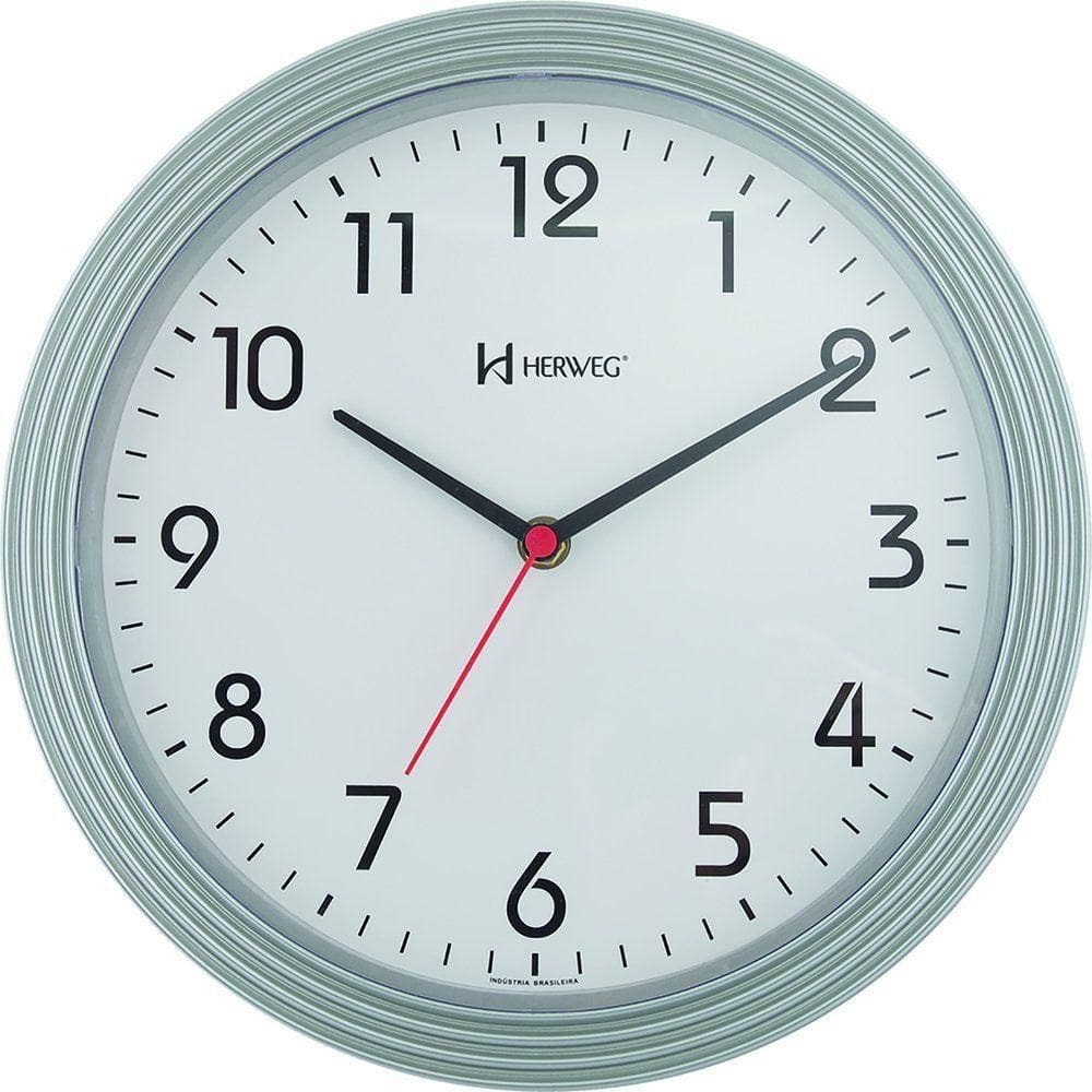 Relógio De Parede Herweg 6633 28cm Prata