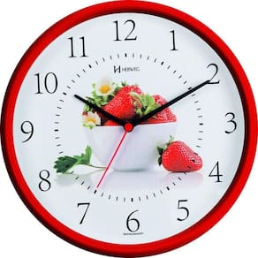Relógio De Parede Herweg Cozinha Morangos 6693 Vermelho