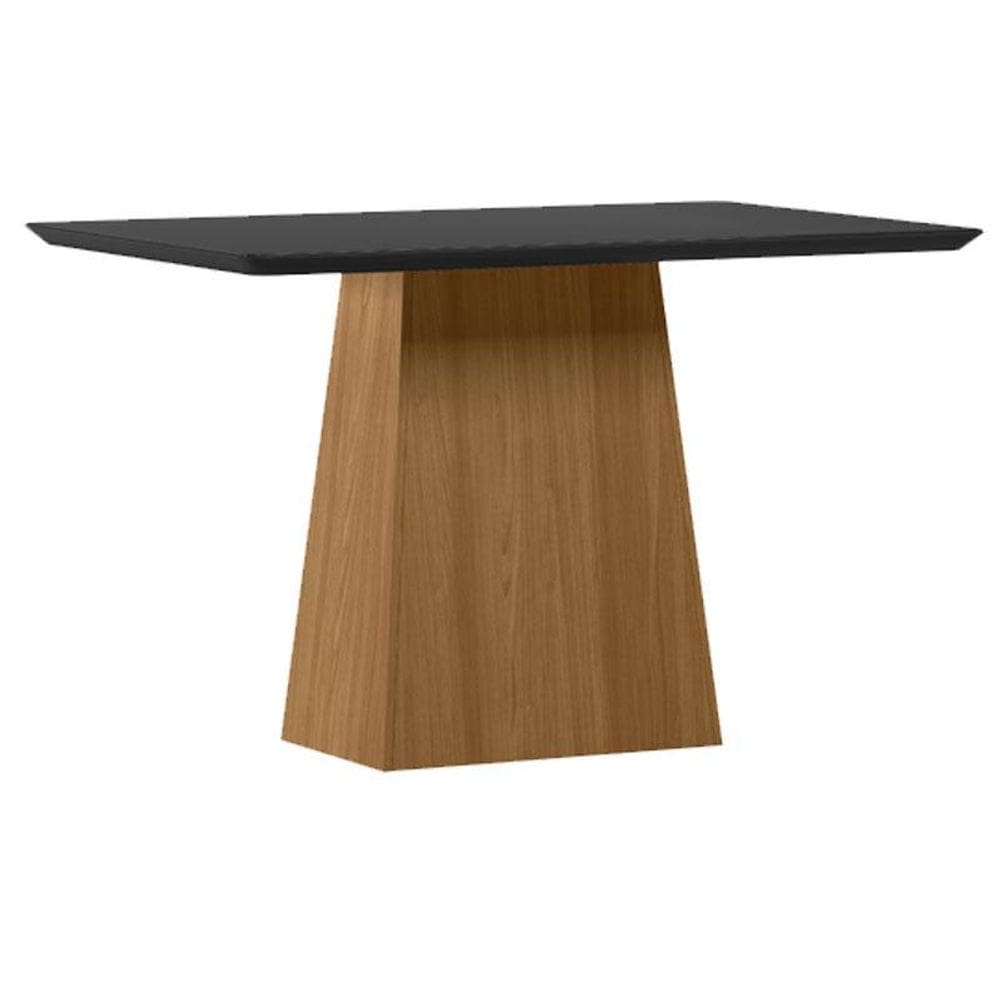 Mesa de Jantar 120 cm Barbara com Vidro Ype Preto - New Ceval