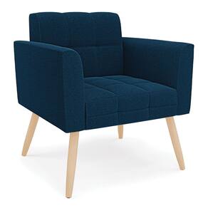 Poltrona Sala de Estar Pé Palito Natural Elisa Bouclê Azul D03 - D`Rossi