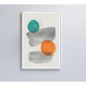 Quadro Abstrato Círculos 1 40x60 Cm Vidro Impresso