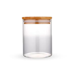 Pote Hermético Para Alimentos Condimentos Temperos Capacidade 330ML Com Tampa de Bambu
