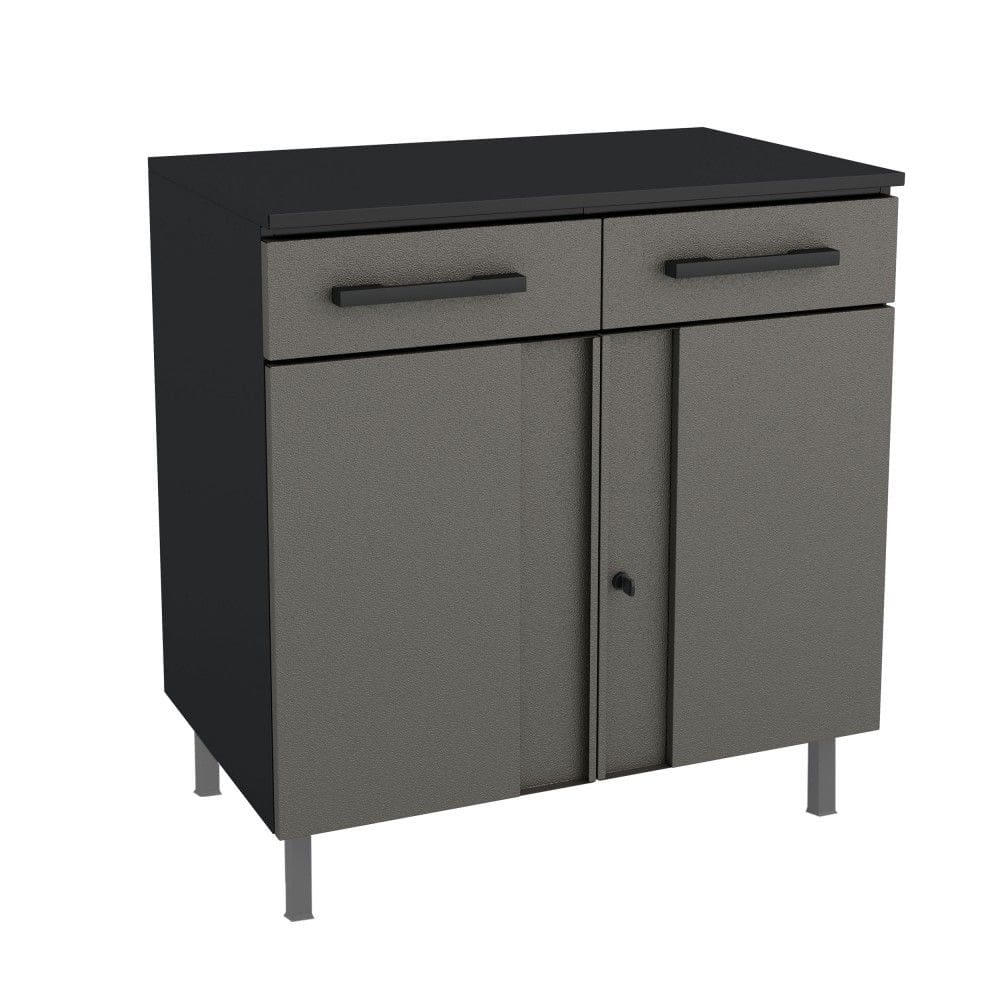 Armário Multiuso Aço Multibox 2 Portas 2 Gavetas Cinza/Preto - Telasul