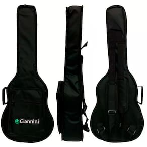 Bag Capa Almofadada Para Violão Baby Giannini Preto Com Alças