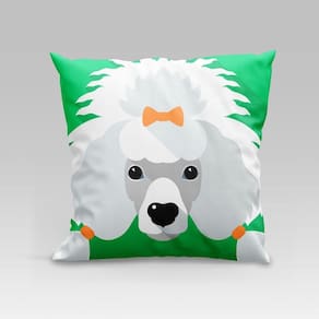 Capa De Almofada Estampada Pet Dog Em Veludo Suede 45cm X 45cm Raças Cachorros Poodle