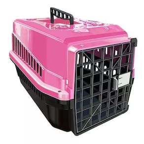 Caixa de Transporte Para Animais N3 Cachorros e Gatos Rosa