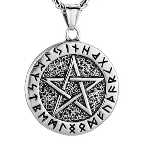 Cordão Colar Símbolo Bússola Nórdica Viking Estrela Aço Inox