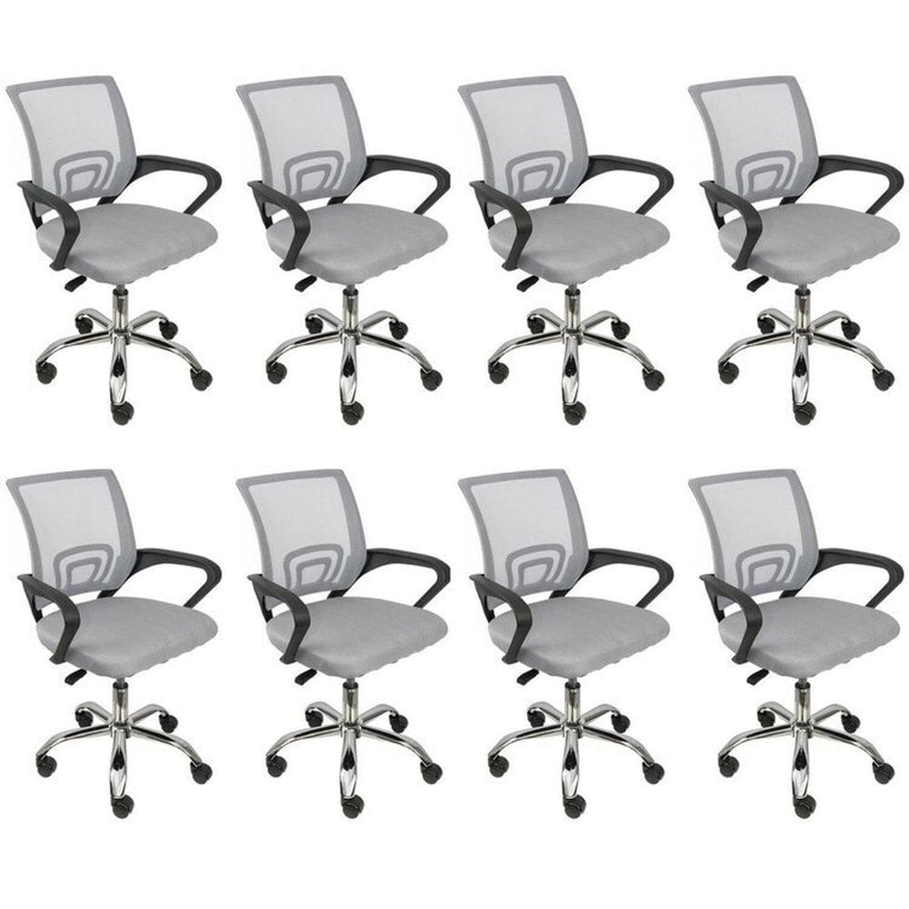 Kit 8 Cadeiras para Escritorio Diretor Tela Mesh Tok 3310 Cinza
