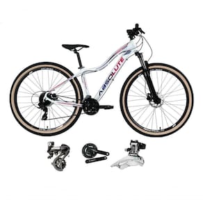 Bicicleta Aro 29 Absolute Hera Feminina Shimano Altus 24v Freio Disco Hidráulico Garfo Trava Pneus Bege - Branco Tam.17