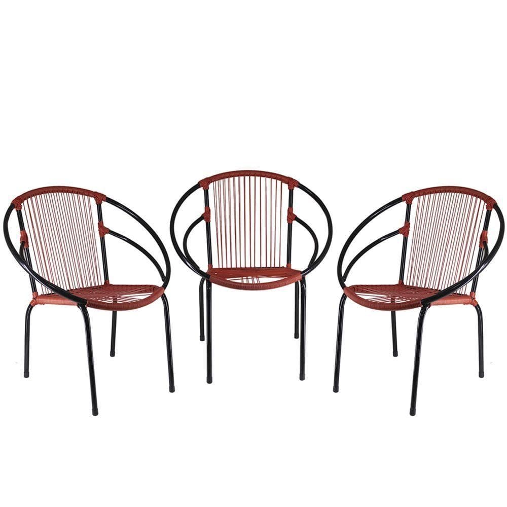 Conjunto Cadeiras Eclipse De Vermelho Artesanal