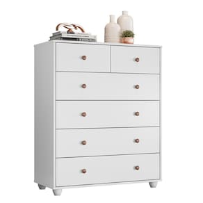 Cômoda Quarto Vittoria Com 6 Gavetas Branco Fosco Branco Fosco